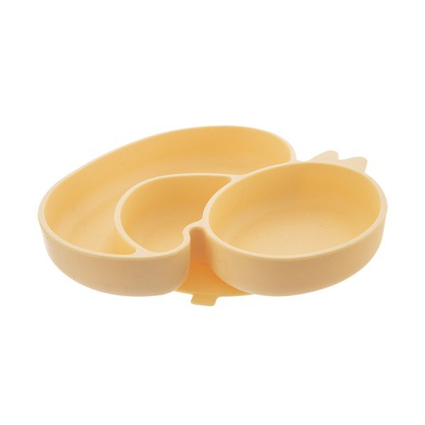 Жълта силиконова детска чиния 19x19,5 cm Chicken – Orion-image-3