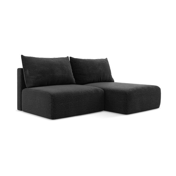 Черен разтегателен ъглов диван с място за съхранение (десен ъгъл) Kalena – Makamii-image-2