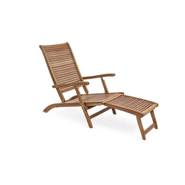 Градински шезлонг от масивно дърво в естествен цвят Noemi – Bizzotto