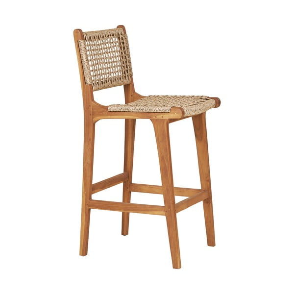 Бар стол от масивно тиково дърво в естествен цвят (височина на седалката 60 cm) Derby – House Nordic-image-3