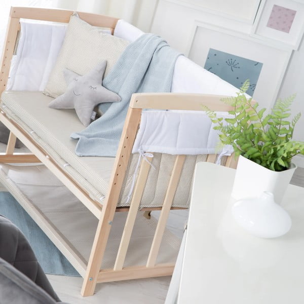 Люлка в естествен цвят с място за съхранение и сенник 90x45 cm Liebhabär - Roba-image-4