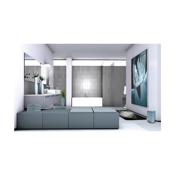 Светлосиньо стоманено кошче за боклук с педал 5 l   Akira – Spirella-image-3