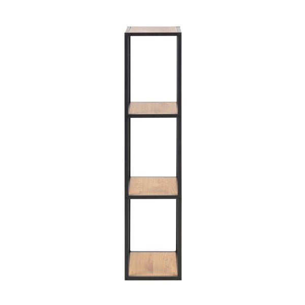 Черна/естествена стенна библиотека от декор от дъб  37x108 cm Seaford – Actona-image-3