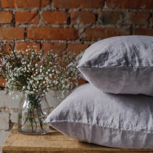 Ленена  калъфка за възглавница 80x80 cm Light Grey – Linen Tales-image-2