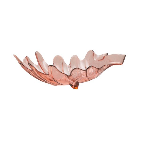 Růžová miska z recyklovaného skla Mauro Ferretti Leaf, 33 x 20 cm-image-2