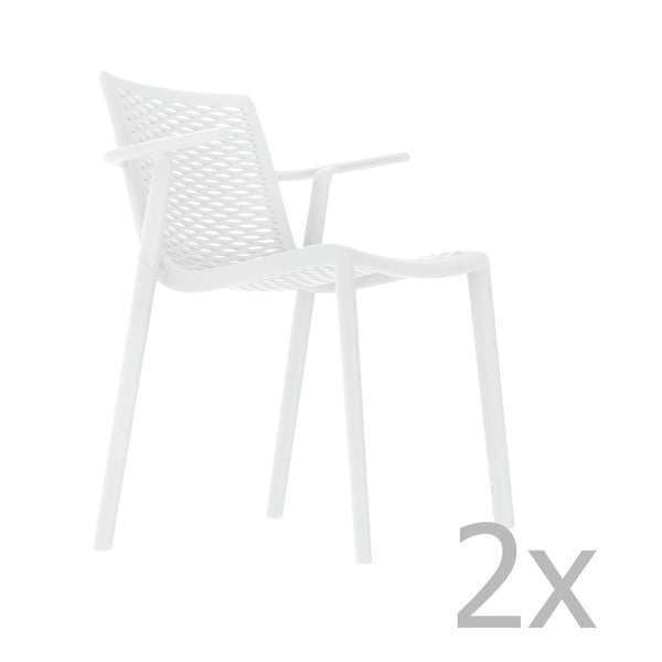 Комплект от 2 бели градински стола за хранене Net-Kat - Resol
