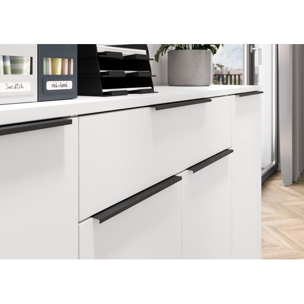 Бял нисък скрин 161x101 cm Mailand - Germania-image-1