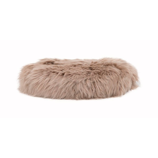 Кръгла възглавница за сядане от бежова овча кожа, ⌀ 40 cm - Native Natural