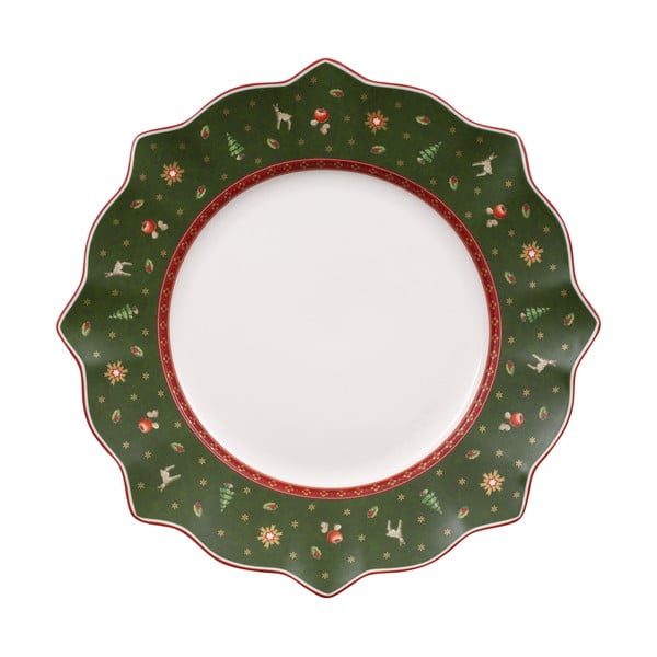 Зелена порцеланова чиния с коледен мотив Villeroy & Boch, ø 28 cm - Villeroy&Boch