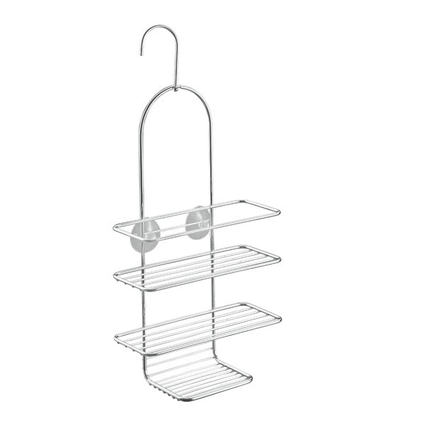 Висящ стоманен рафт за баня в блестящо сребрист цвят Luxy – Metaltex