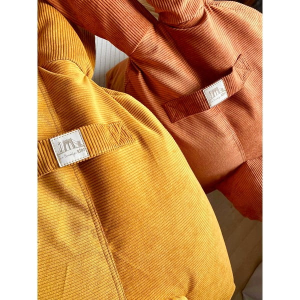 Детски пуф в цвят жълта охра Funny Bunny – The Brooklyn Kids-image-1