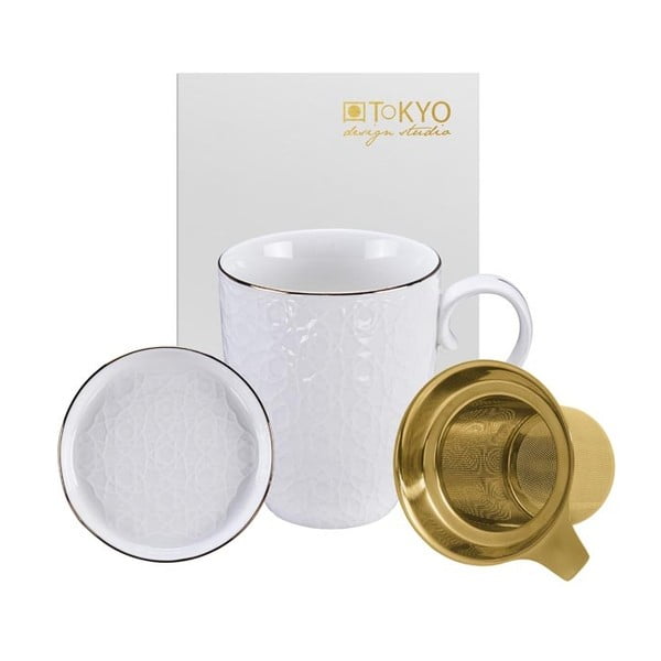 Комплект за бял чай Nippon Stripe, 380 ml - Tokyo Design Studio