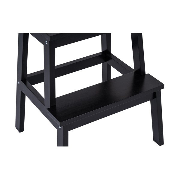 Черна табуретка от каучуково дърво Corg - Bonami Essentials-image-3