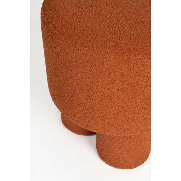 Табуретка от букле в тухлен цвят Marcos – White Label-image-2