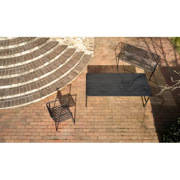 Черна метална градинска пейка Villa – Hübsch-image-2
