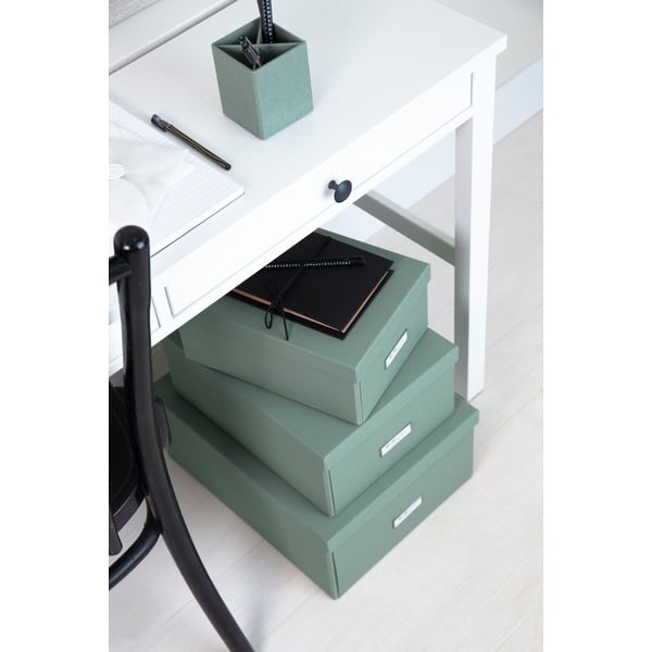 Картонена кутия за съхранение тюркоазена с капак 34,5x45x18,5 cm Katrin Canvas Paper Laminate – Bigso-image-2