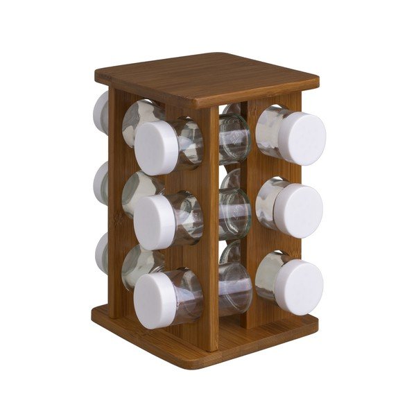 Бурканчета за подправки 12 бр. със стойка Bamboo Walnut – Casa Selección