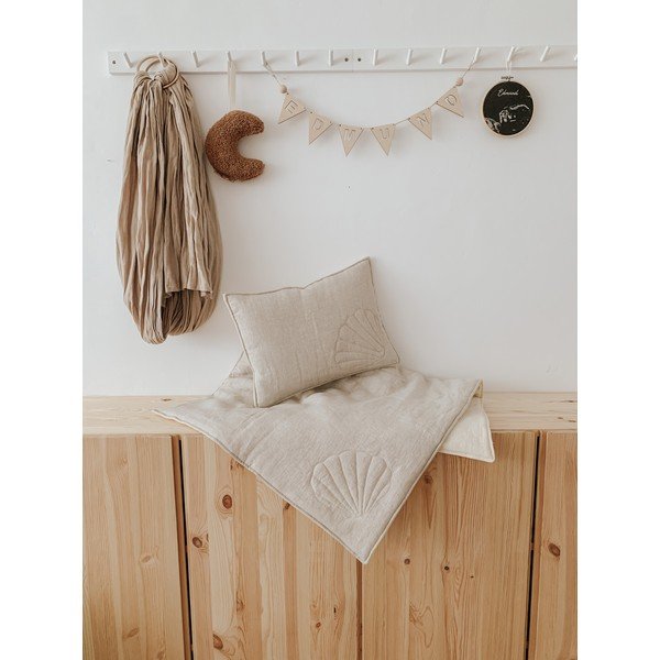 Бежов комплект за детско легло от лен Sand - Moi Mili-image-2