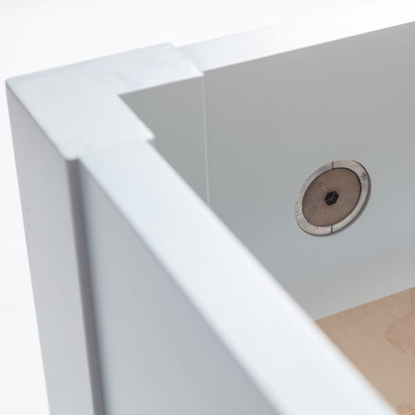 Бяло двойно легло от букова дървесина с решетка 140x200 cm Dabi - Ragaba-image-4