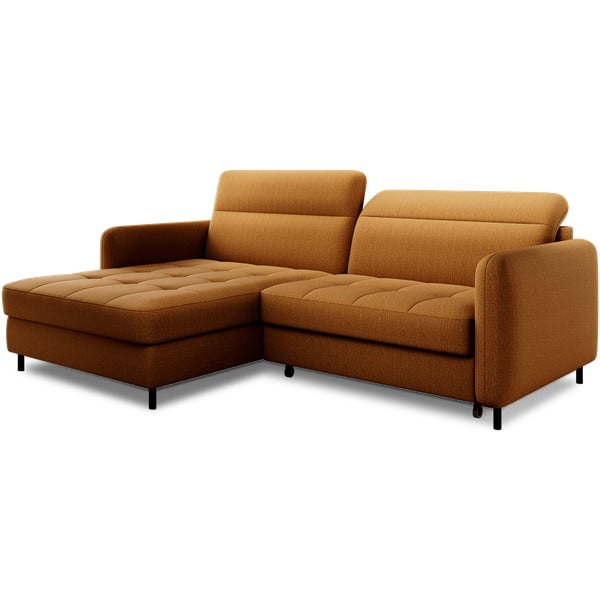 Жълт кадифен разтегателен ъглов диван с място за съхранение (ляв ъгъл) Gomsi – ELTAP-image-2