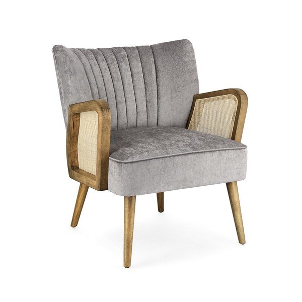 Сиво кадифено кресло Virna – Bizzotto