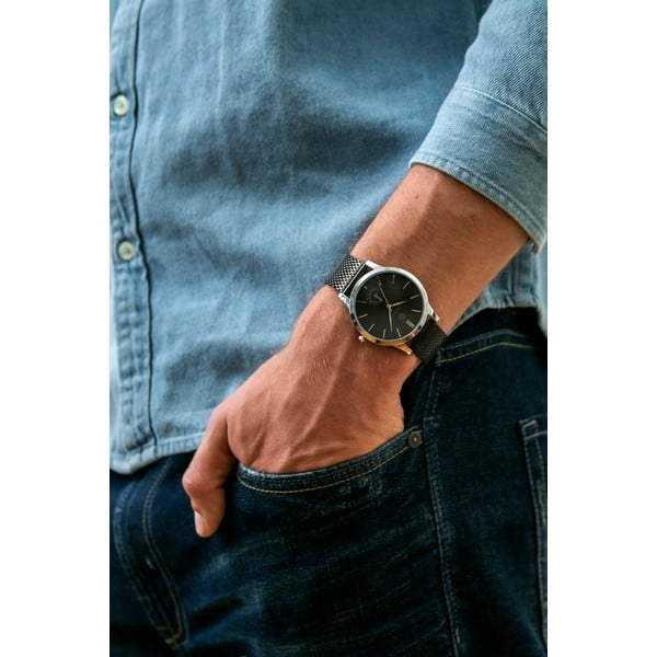 Pánské hodinky s páskem z nerezové oceli v černé barvě Paul McNeal Cassio-image-1