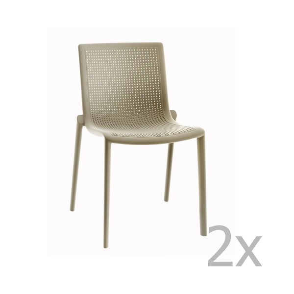 Комплект от 2 пясъчнокафяви градински стола Beekat - Resol