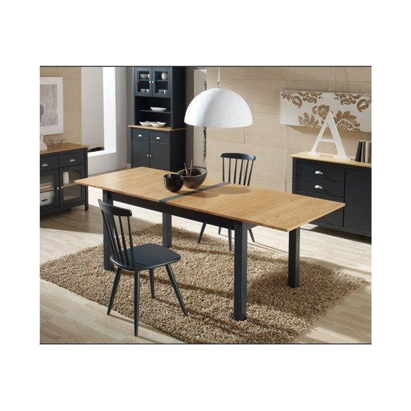 Антрацитно сива сгъваема маса за хранене, изработена от масивна борова дървесина Нефрит, 150 x 85 cm - Marckeric-image-3