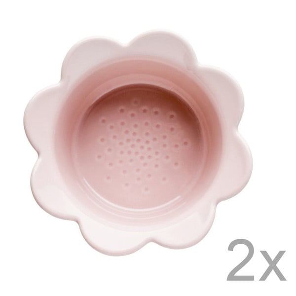 Sada 2 růžových misek Sagaform Piccadilly Květinky, 13 x 6,5 cm