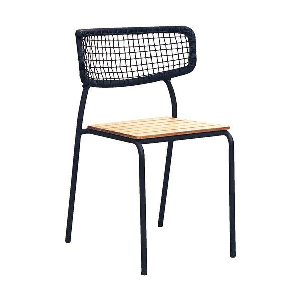 Черни градински столове в комплект от 4 бр. метални Nashville – House Nordic