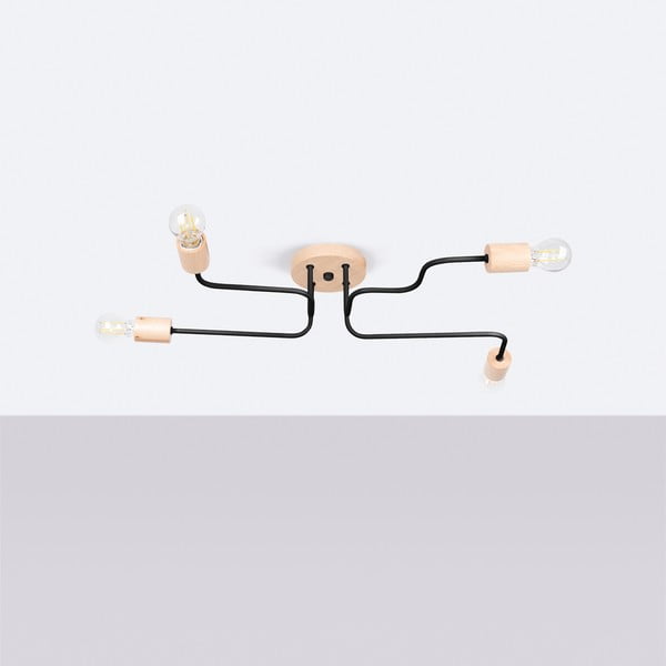 Осветително тяло за таван в черен и естествен цвят 58x75 cm Dazzle – Sollux-image-2