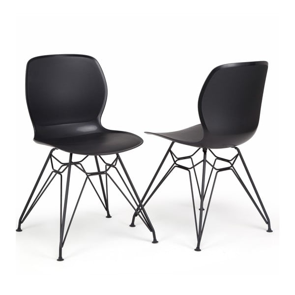 Комплект от 2 черни стола Rietia - Garageeight