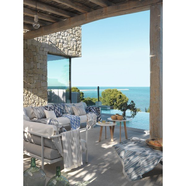 Сиво и синьо каре със съдържание на памук , 140 x 180 cm Mallorca - Euromant-image-2