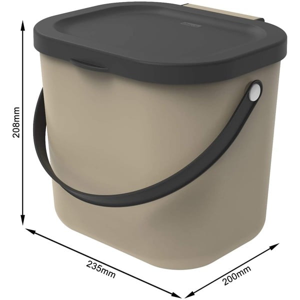 Светлокафяв контейнер за компостируеми отпадъци 6 l Albula – Rotho-image-2