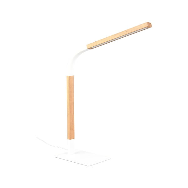 LED настолна лампа с възможност за димиране в бял и естествен цвят с дървен абажур (височина 73,5 см) Norris - Trio-image-1