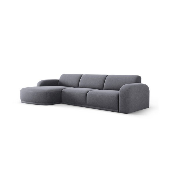 Сив кадифен ъглов диван Erin – Micadoni Home-image-2