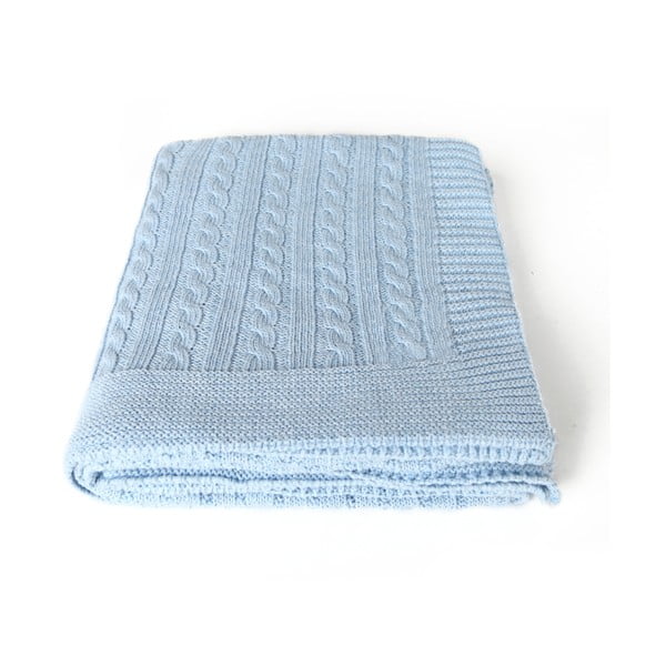 Светлосиньо бебешко одеяло със смес от памук Lexie, 90 x 90 cm - Homemania Decor