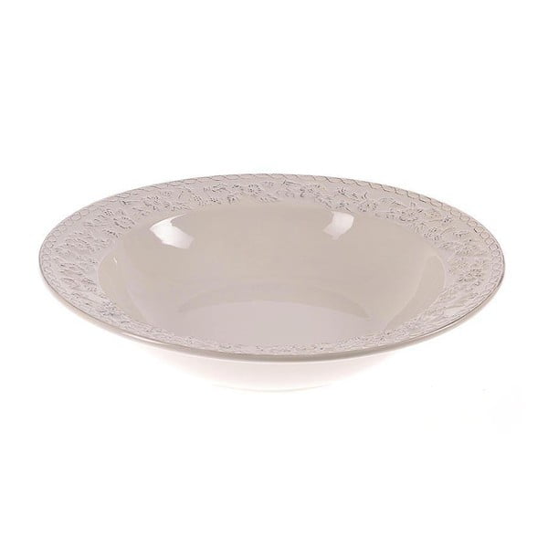 Keramický hluboký talíř White Brushed, 35 cm