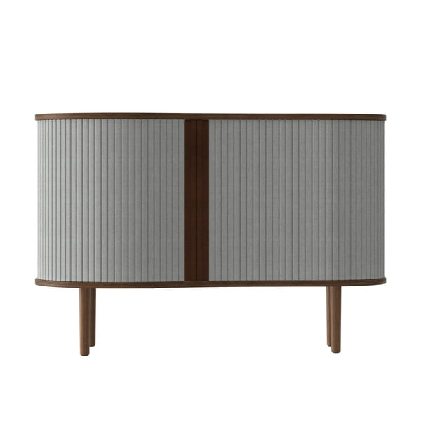 Нисък скрин в сиво-кафяво с дъбов декор и плъзгащи се врати 100x67 cm Audacious - UMAGE-image-3