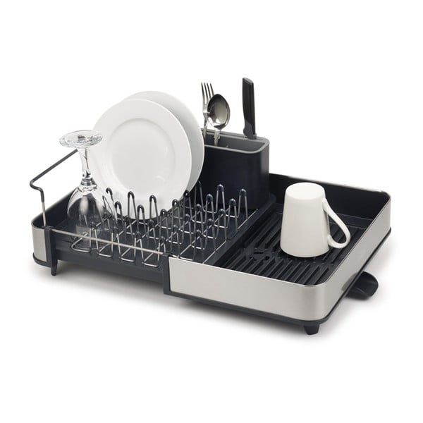 Тъмносива регулируема тавичка за оттичане от неръждаема стомана 36x32 cm Extend Steel – Joseph Joseph-image-4