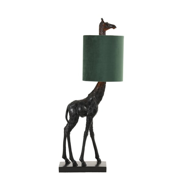 Тъмнозелено-черна настолна лампа (височина 61 cm) Giraffe - Light & Living