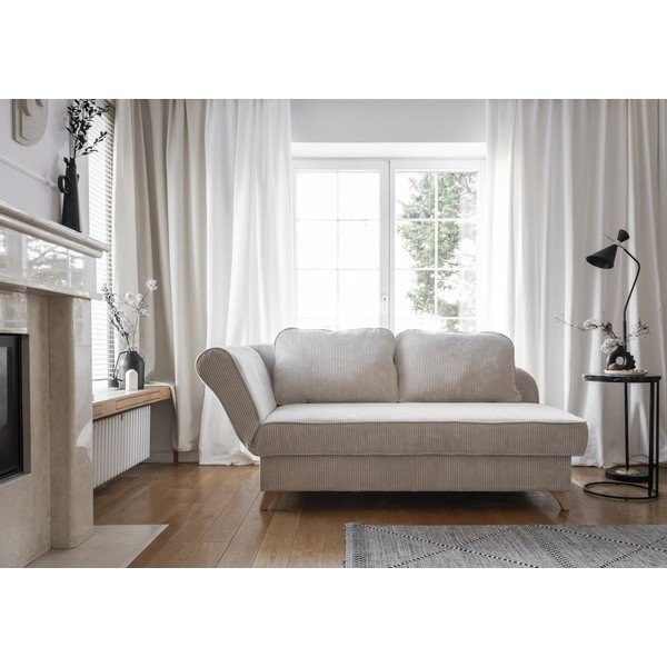 Бежов шезлонг от рипсено кадифе (ляв ъгъл) Chic Charlotte – Miuform-image-1