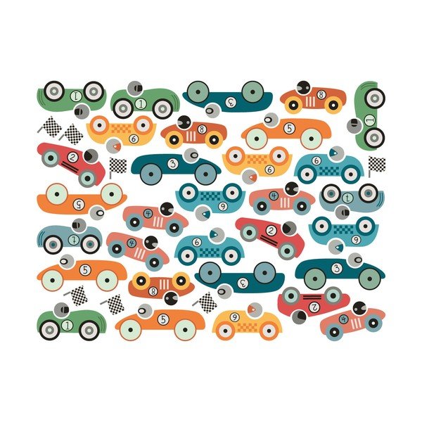 Комплект от 30 стикера за стена Racing Cars - Ambiance-image-1