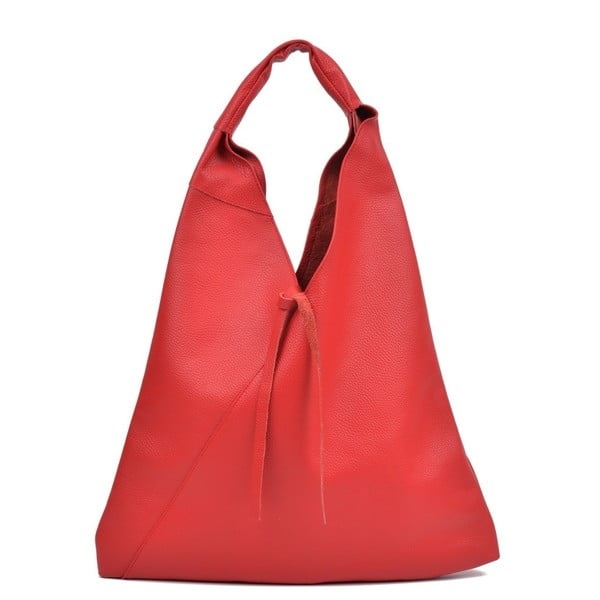 Червена кожена чанта Hasico - Anna Luchini