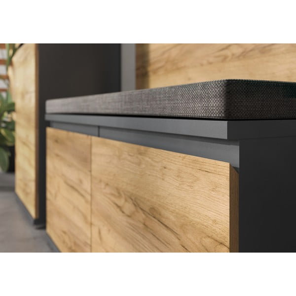 Шкаф за обувки в дъбов декор с пейка Lissabon - Germania-image-1