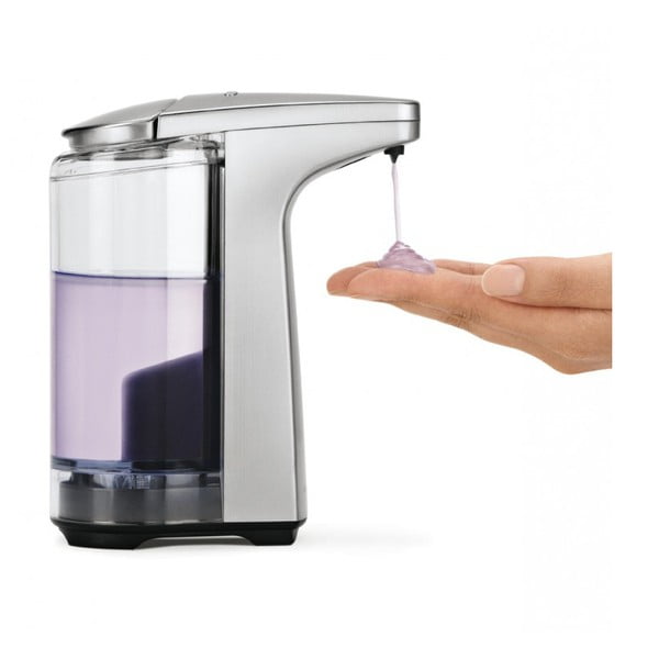 Сив автоматичен метален дозатор за сапун 237 ml - simplehuman-image-3