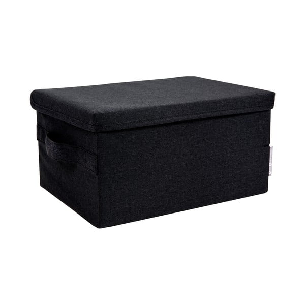 Черна текстилна кутия за съхранение с капак 35x19x26 cm Soft Storage – Bigso Box of Sweden