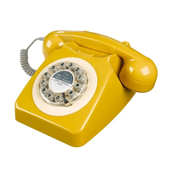 Retro funkční telefon Serie 746 Mustard