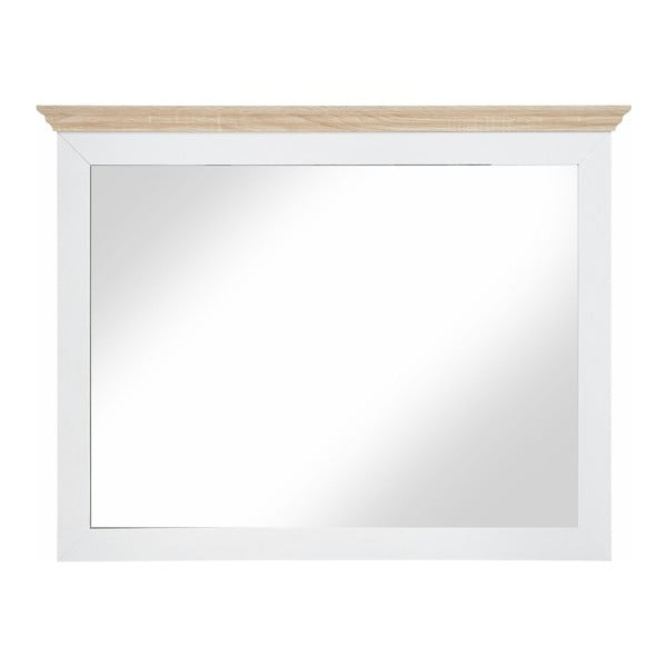 Bílé dřevěné nástěnné zrcadlo Støraa Montar