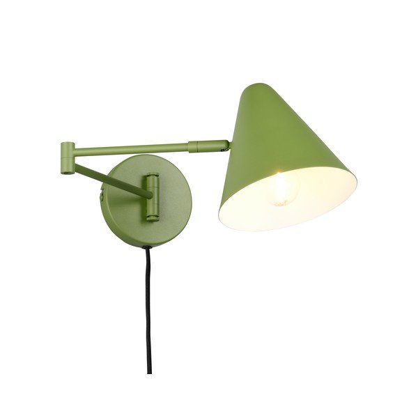 Зелена стенна лампа с огъваща се структура за контакт ø 15 cm Cosima – Trio-image-3